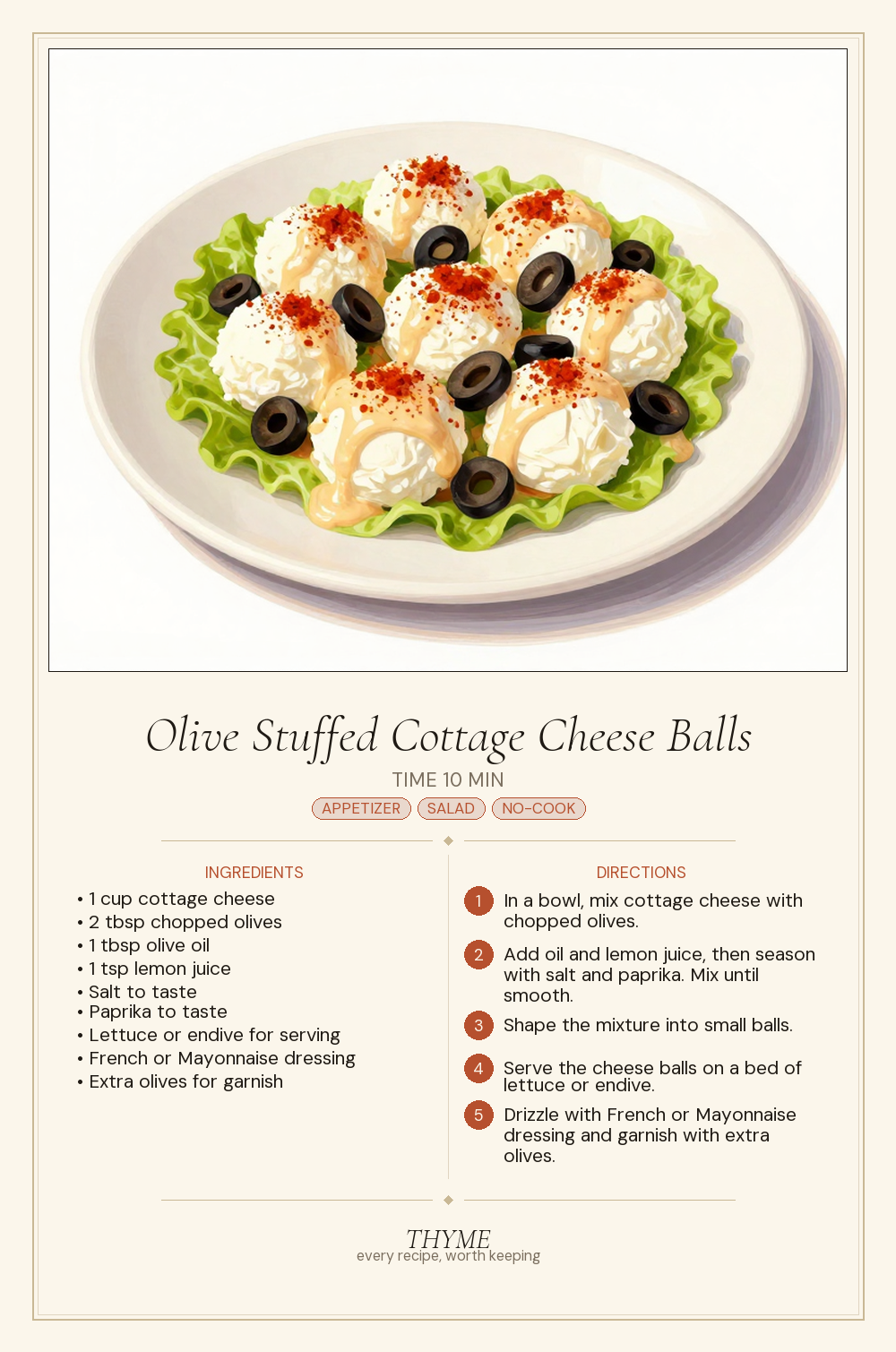 Olive Stuffed Cottage Cheese Balls