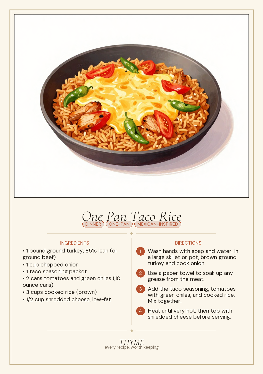 One Pan Taco Rice
