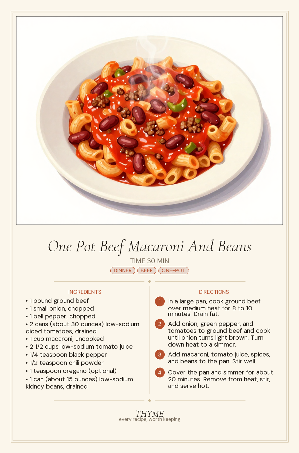 One Pot Beef Macaroni And Beans