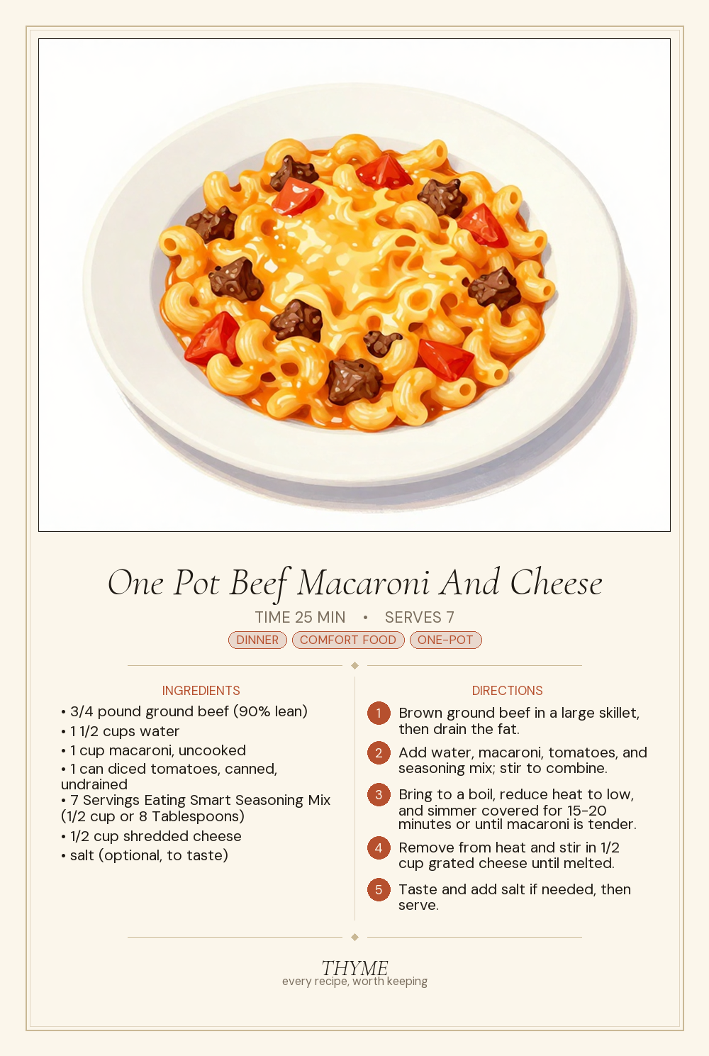 One Pot Beef Macaroni And Cheese