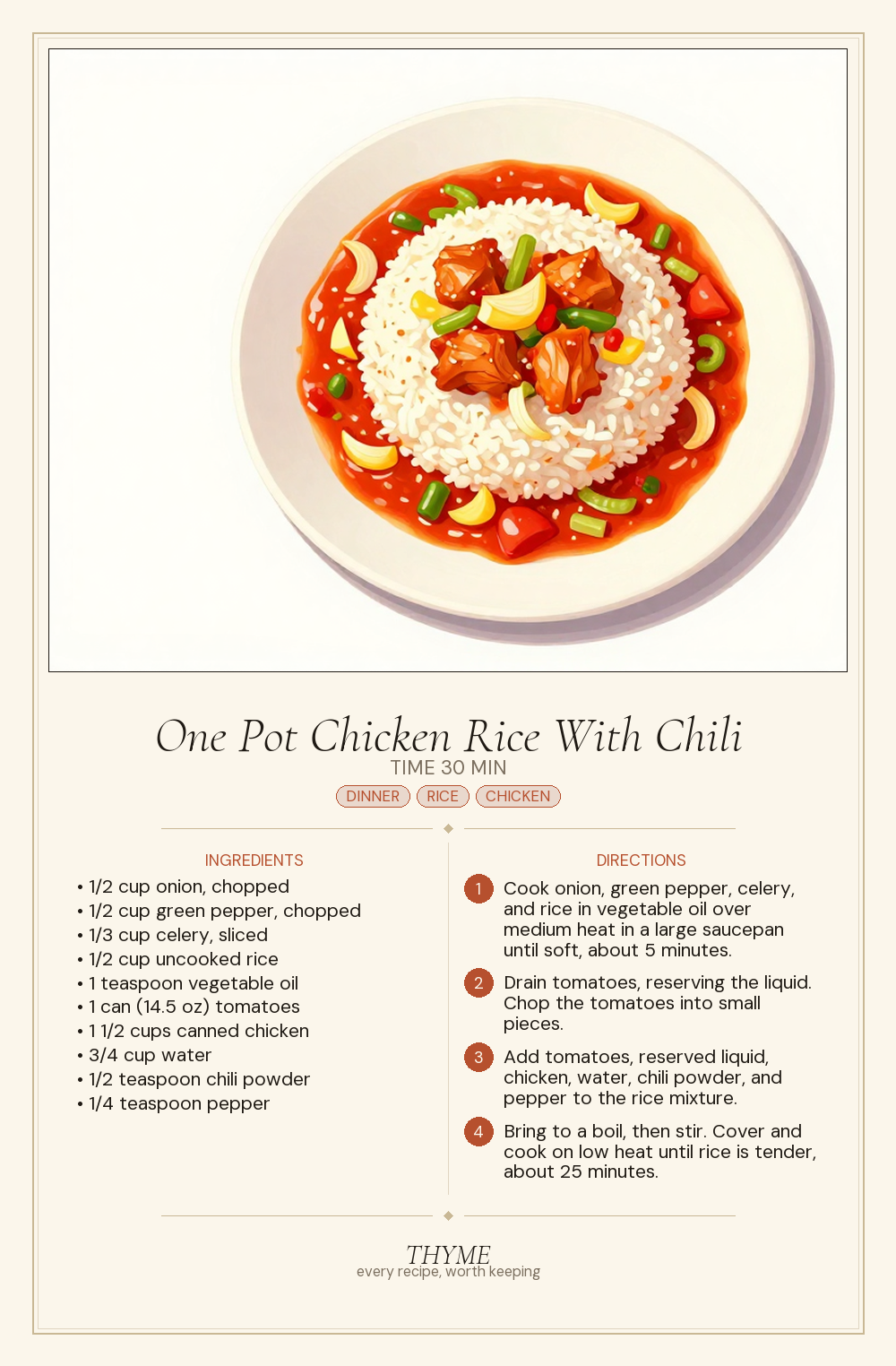 One Pot Chicken Rice With Chili