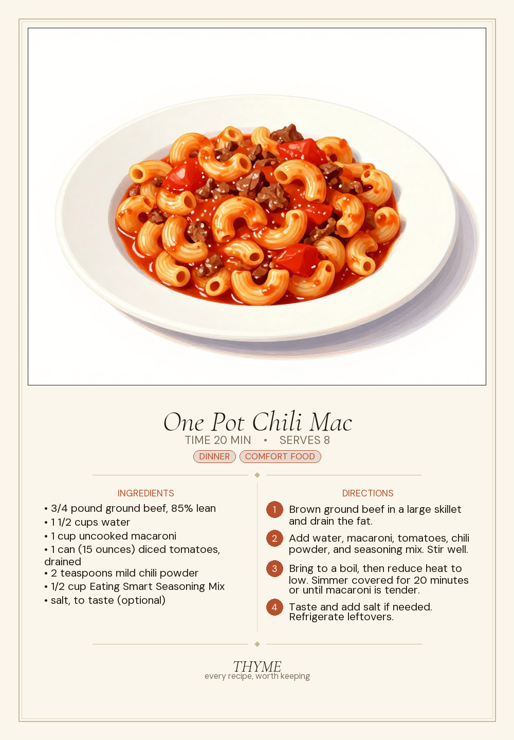 One Pot Chili Mac