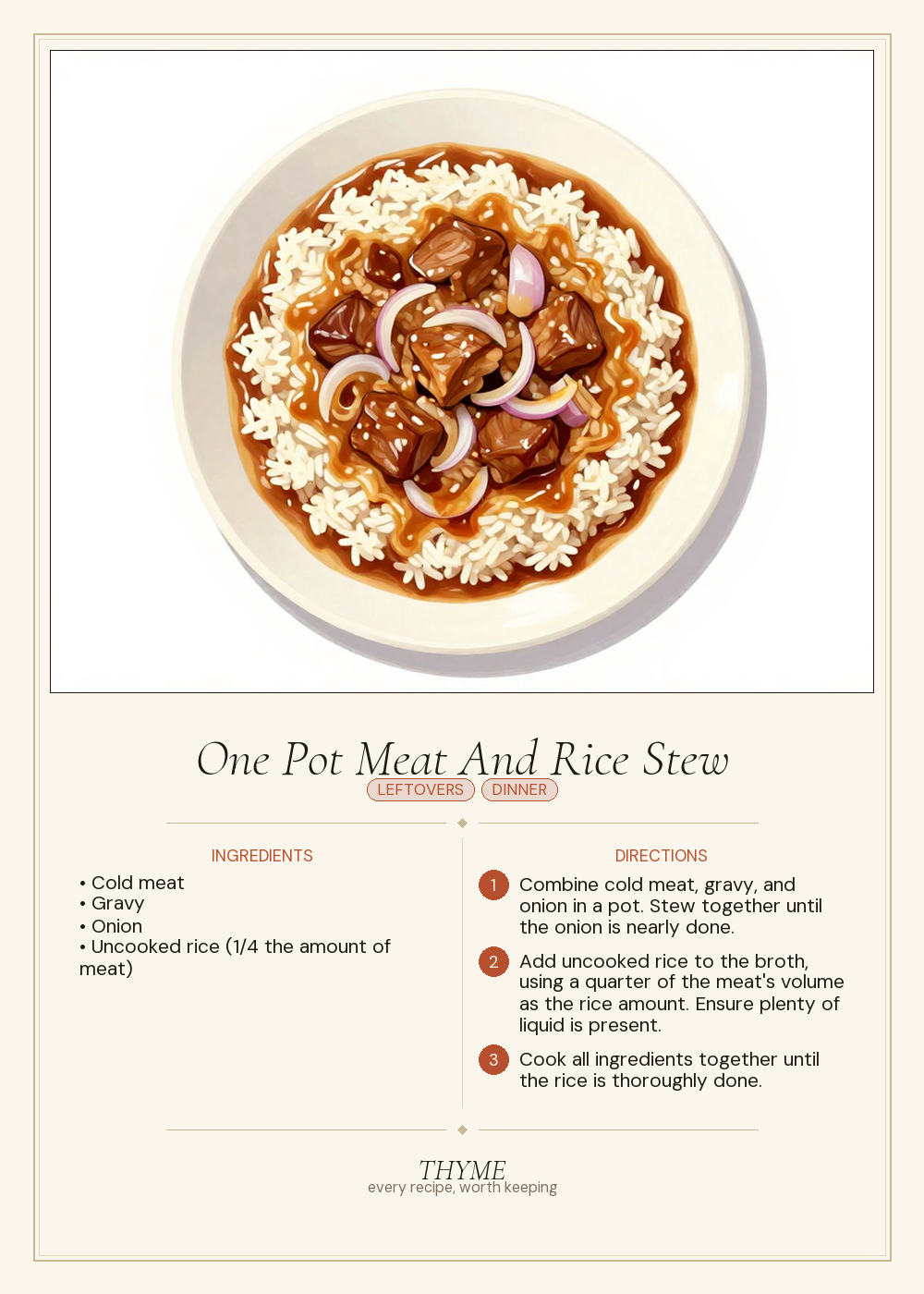 One Pot Meat And Rice Stew