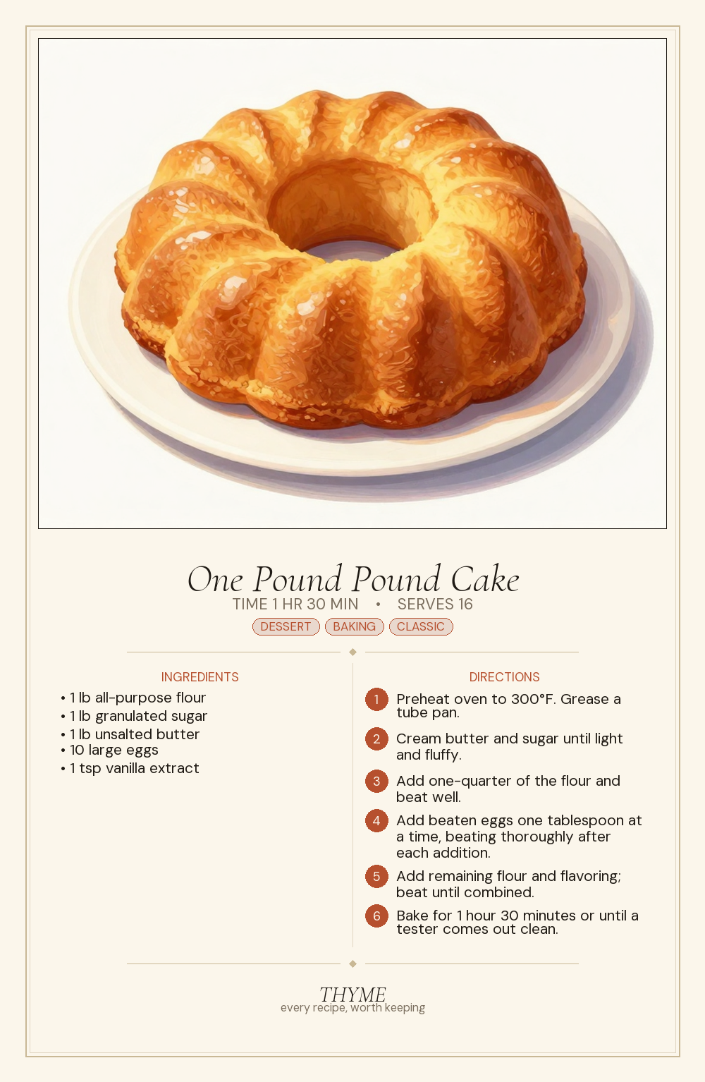 One Pound Pound Cake