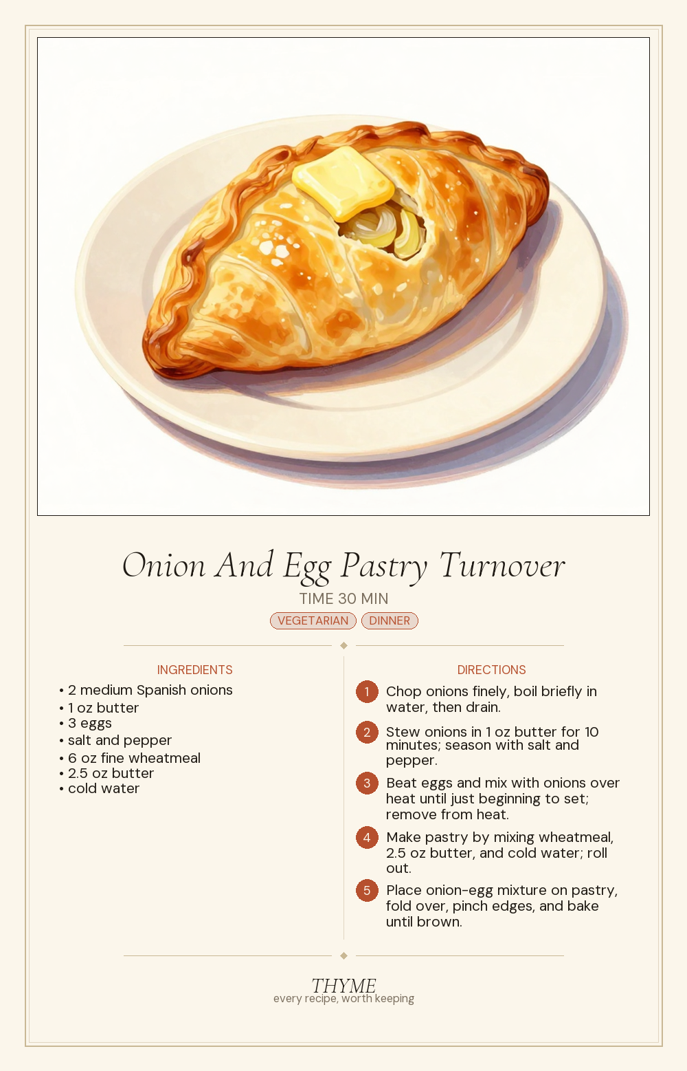 Onion And Egg Pastry Turnover