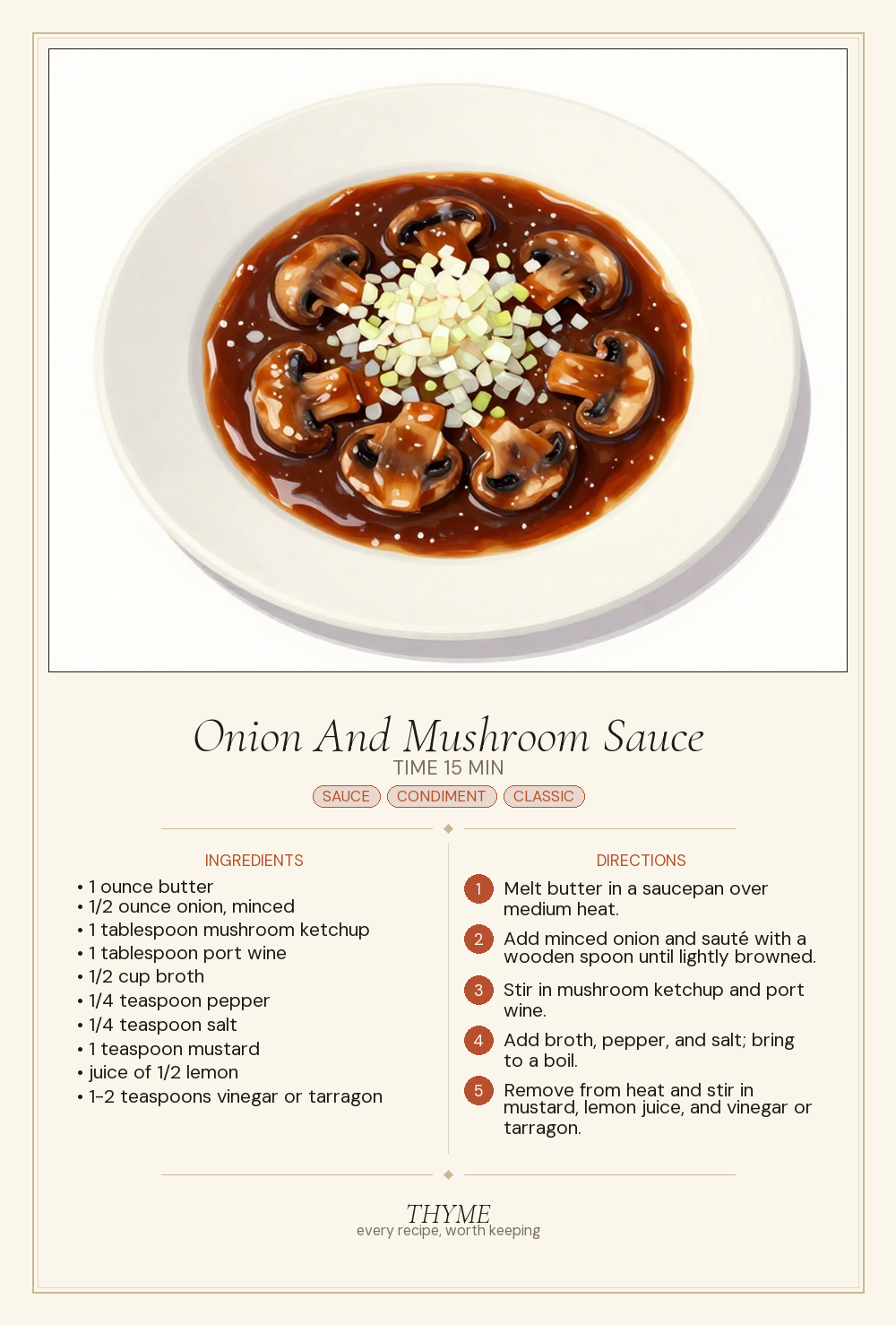 Onion And Mushroom Sauce