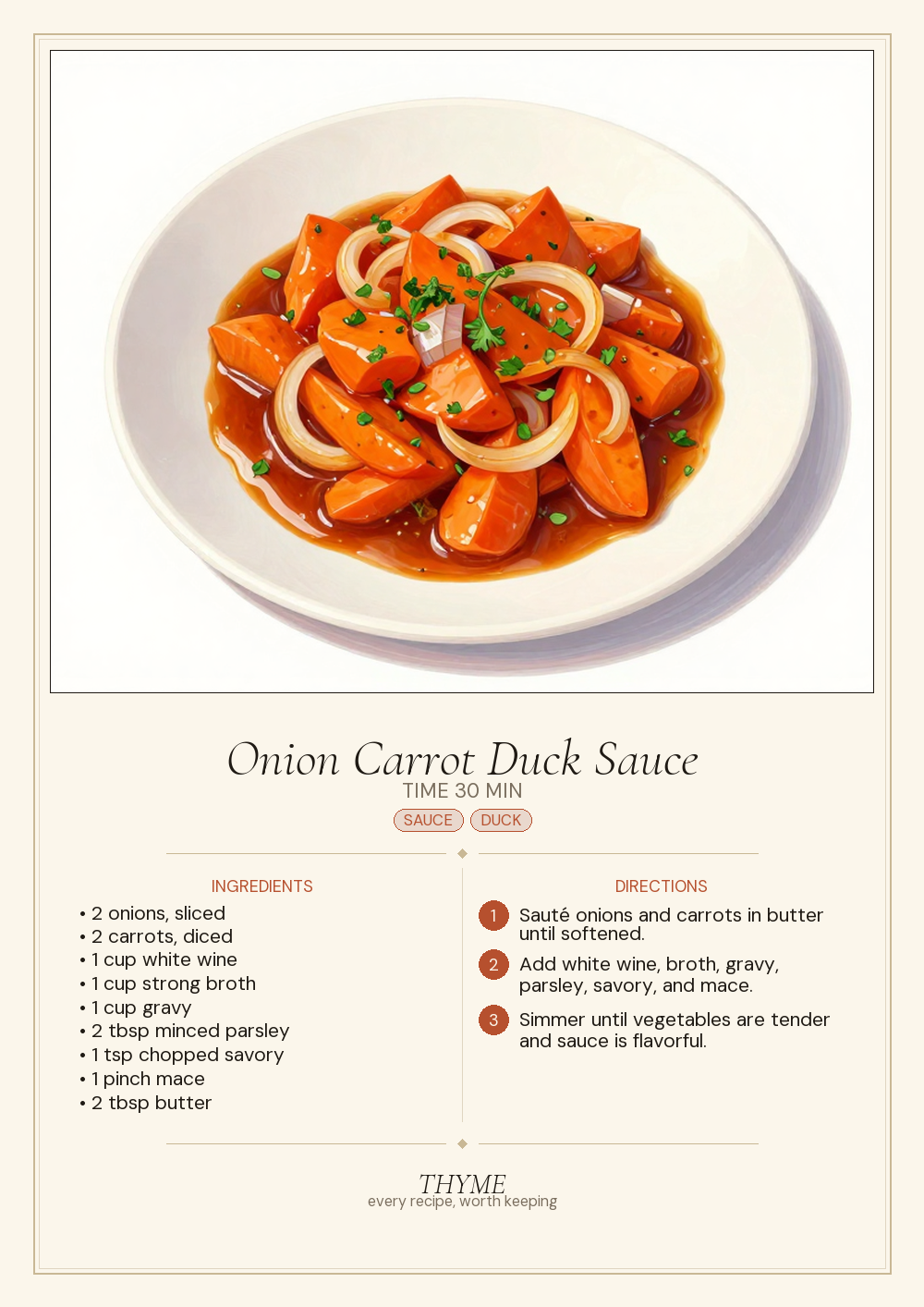 Onion Carrot Duck Sauce