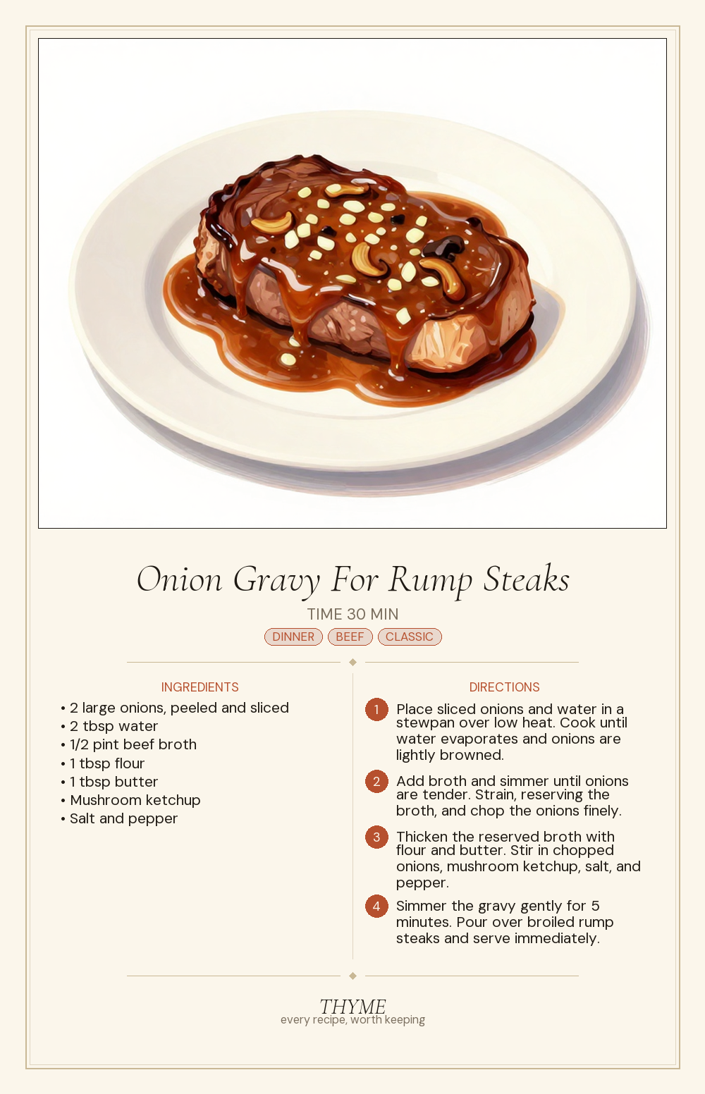 Onion Gravy For Rump Steaks