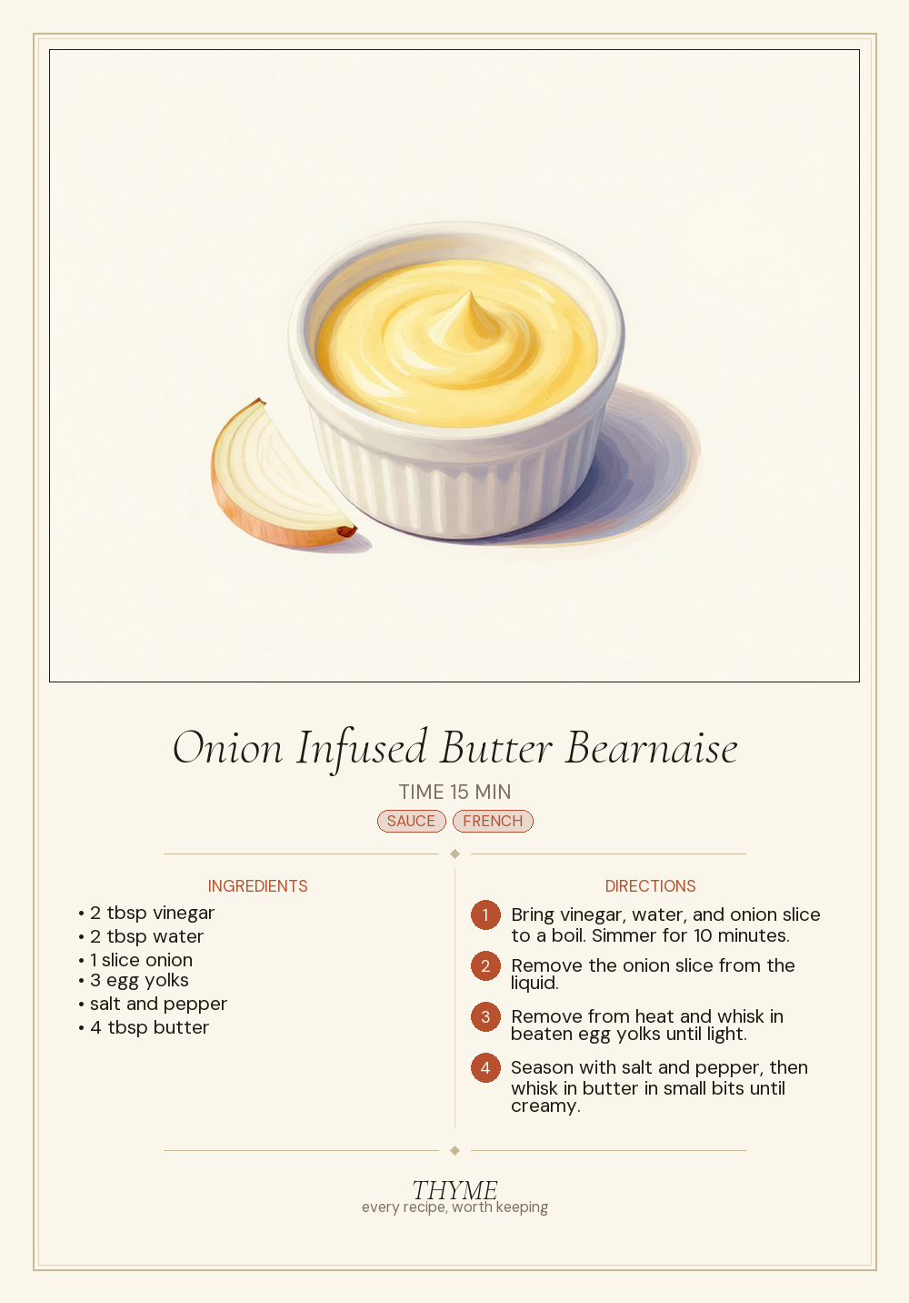 Onion Infused Butter Bearnaise