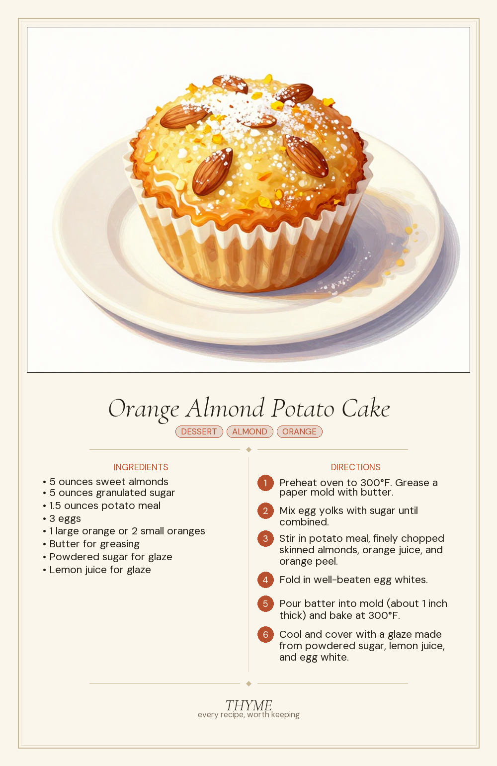 Orange Almond Potato Cake