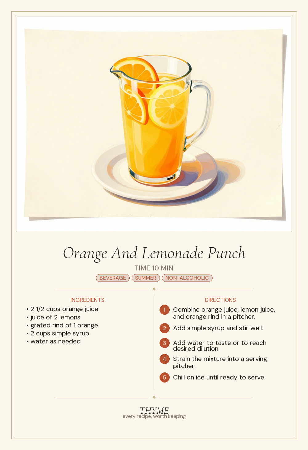 Orange And Lemonade Punch