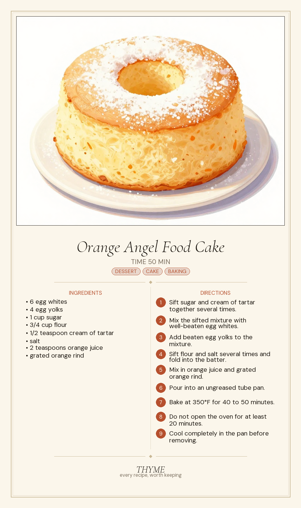 Orange Angel Food Cake