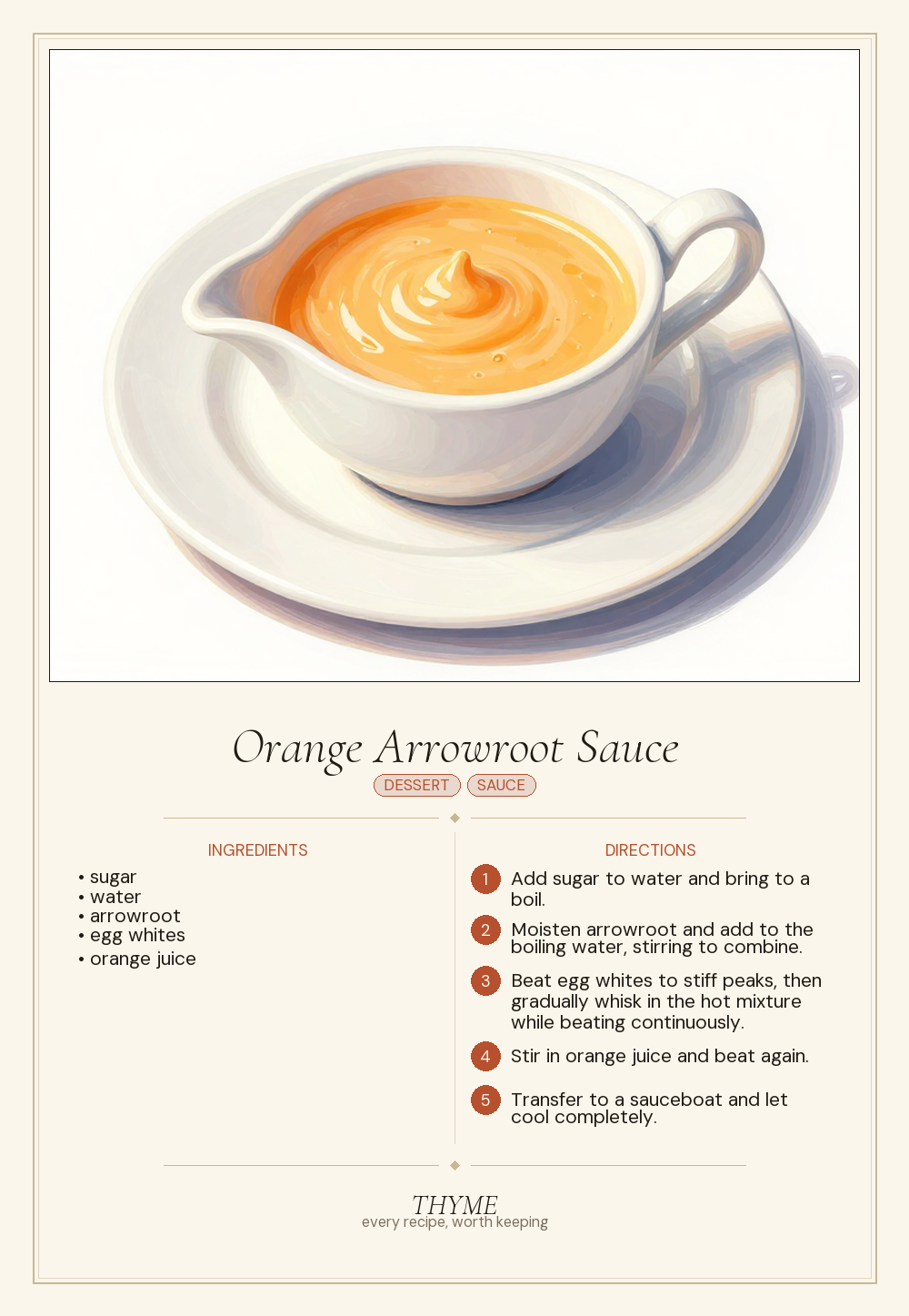 Orange Arrowroot Sauce
