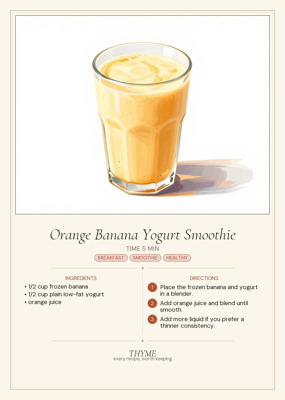Orange Banana Yogurt Smoothie
