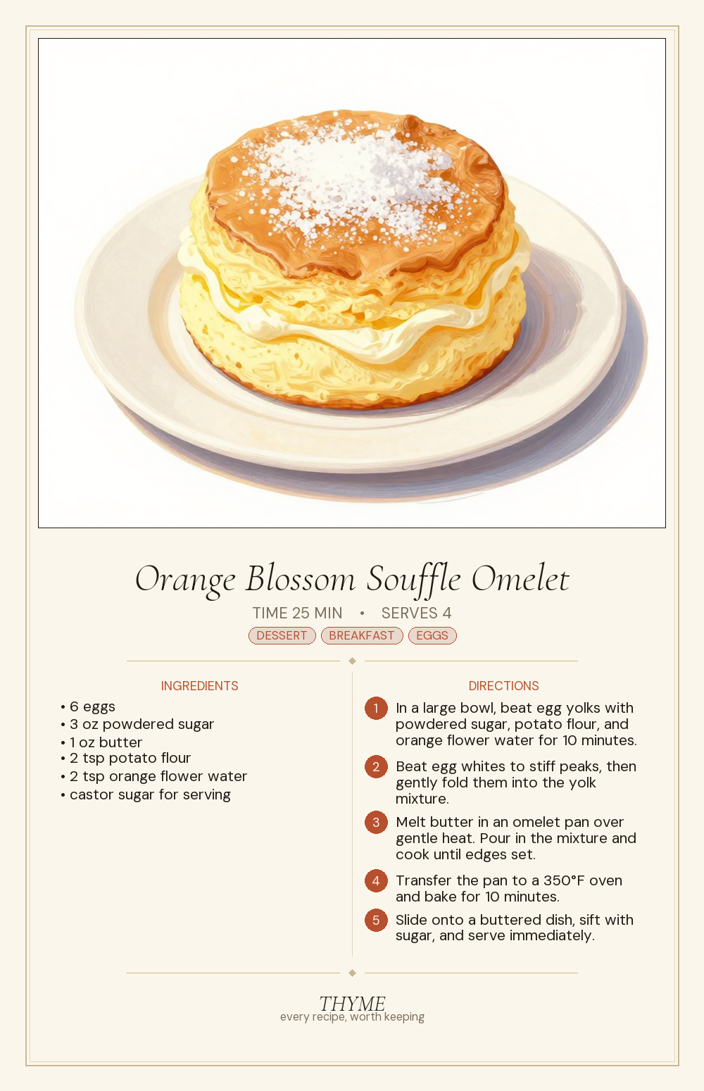 Orange Blossom Souffle Omelet