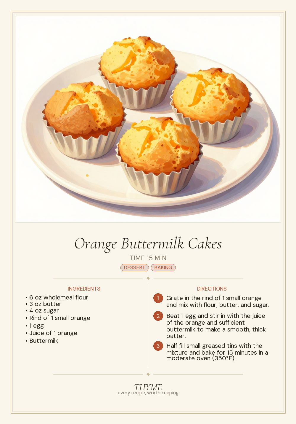 Orange Buttermilk Cakes