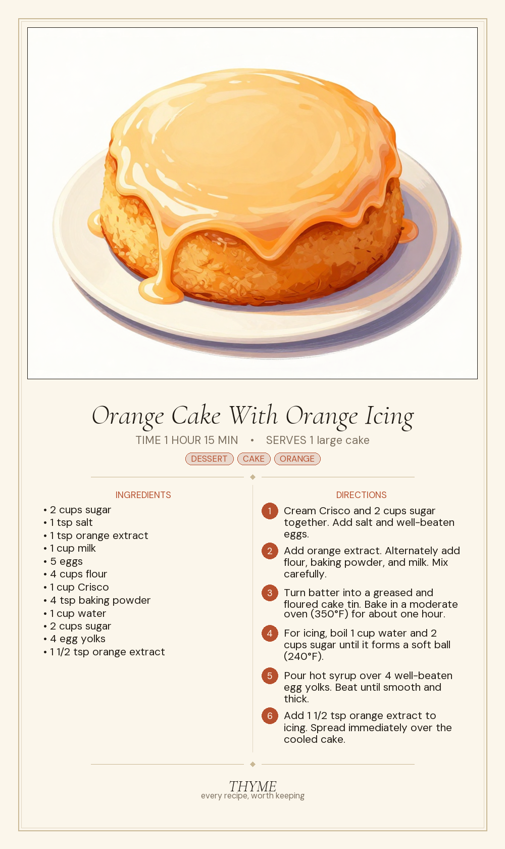 Orange Cake With Orange Icing