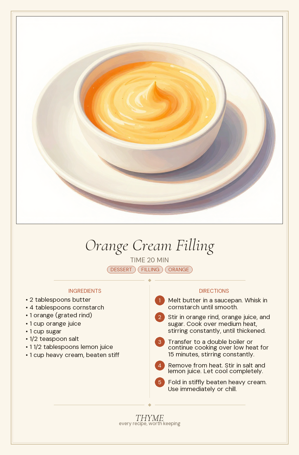 Orange Cream Filling