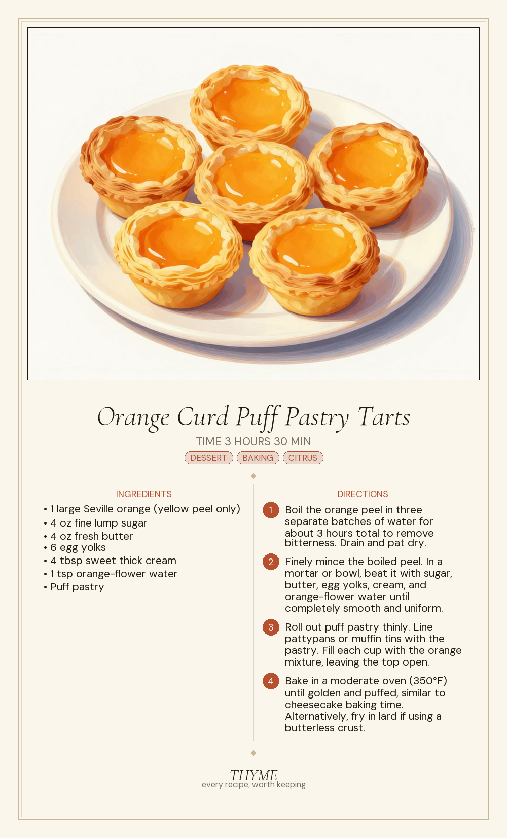 Orange Curd Puff Pastry Tarts