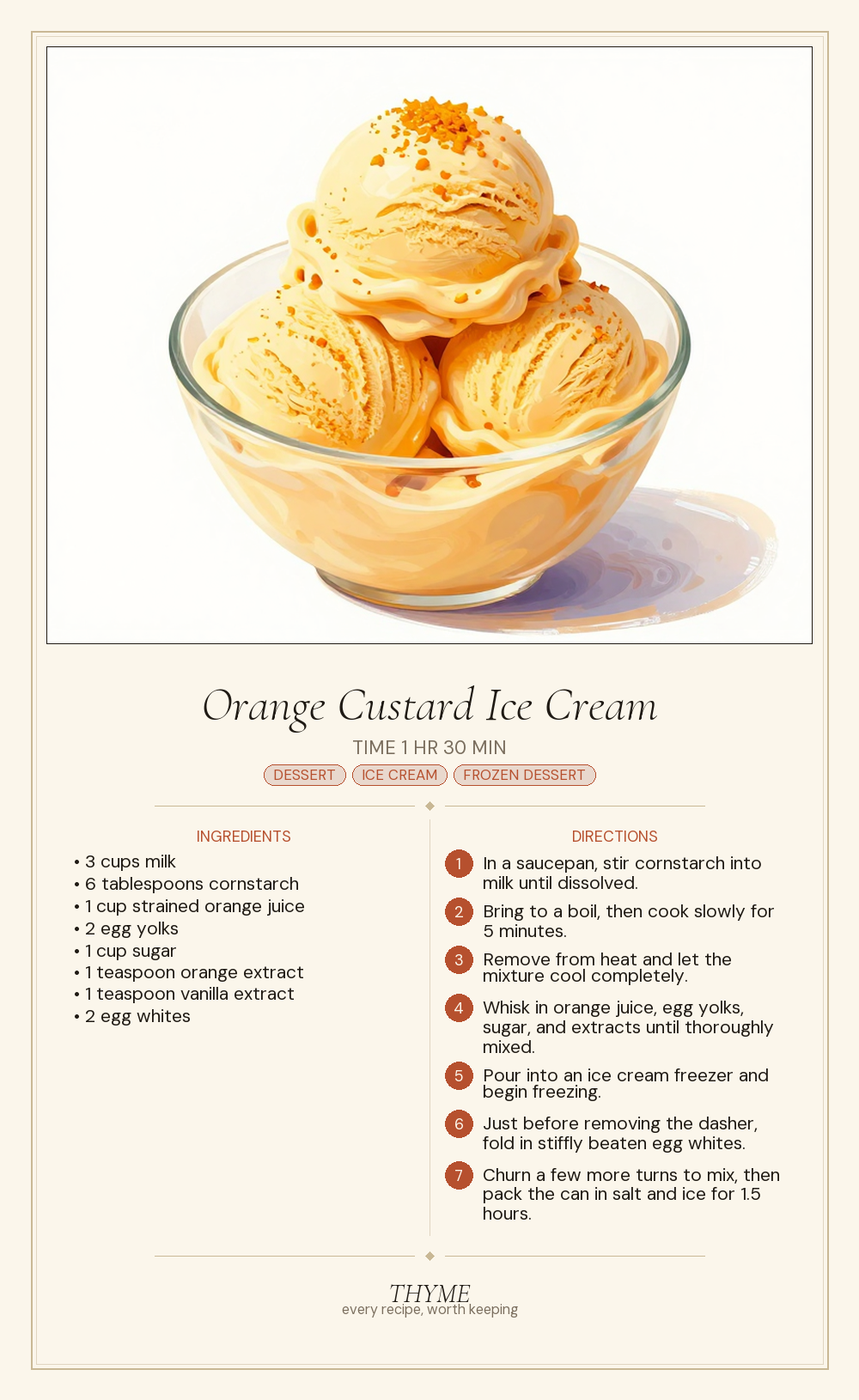 Orange Custard Ice Cream