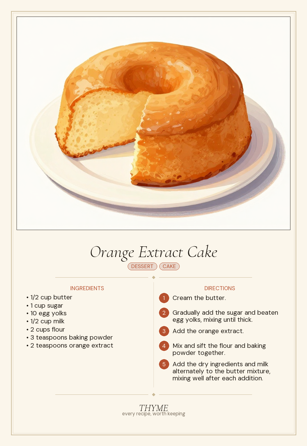 Orange Extract Cake