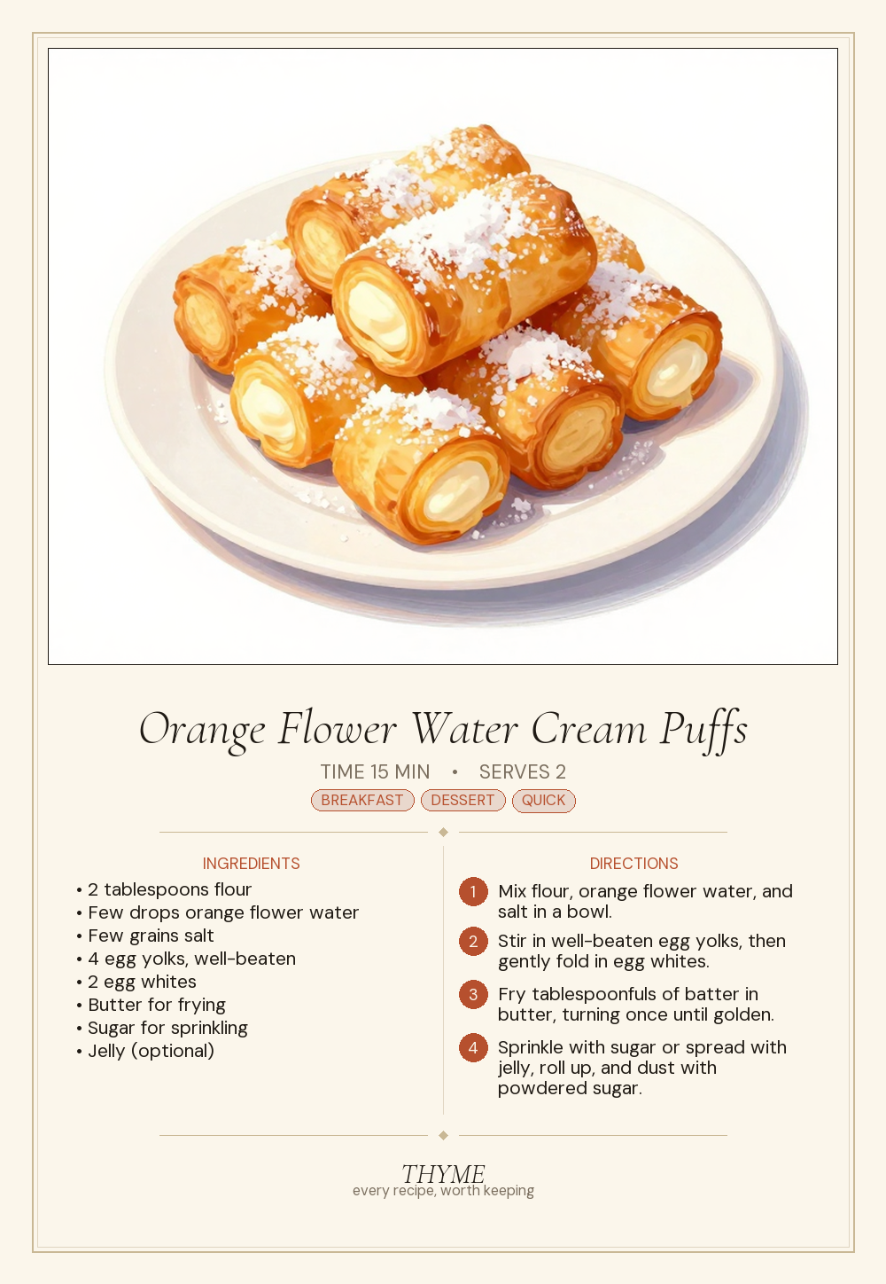 Orange Flower Water Cream Puffs