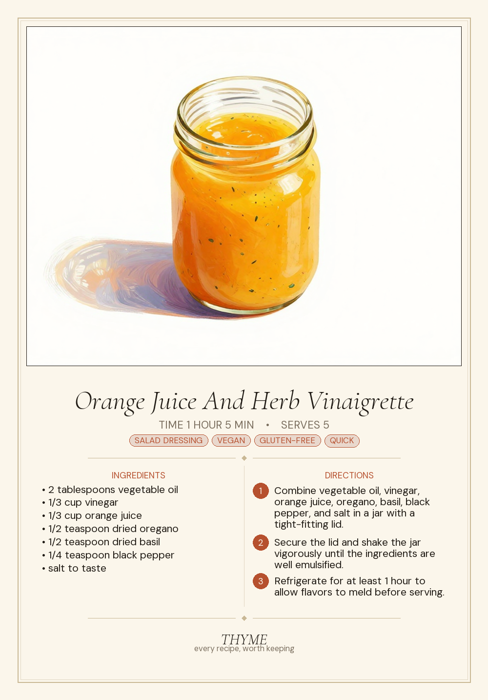 Orange Juice And Herb Vinaigrette