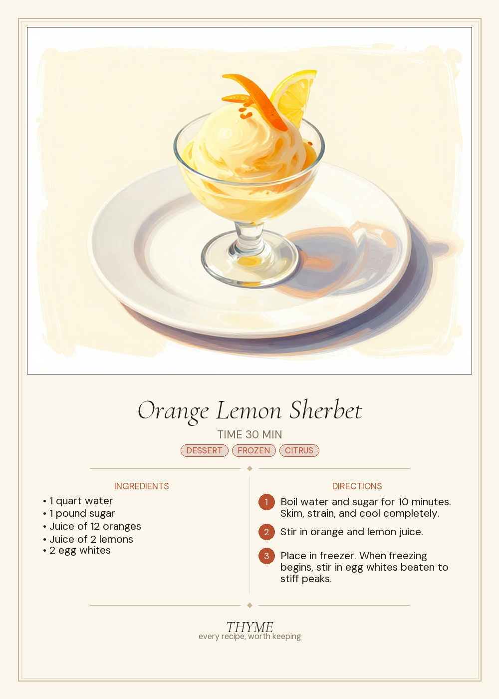 Orange Lemon Sherbet