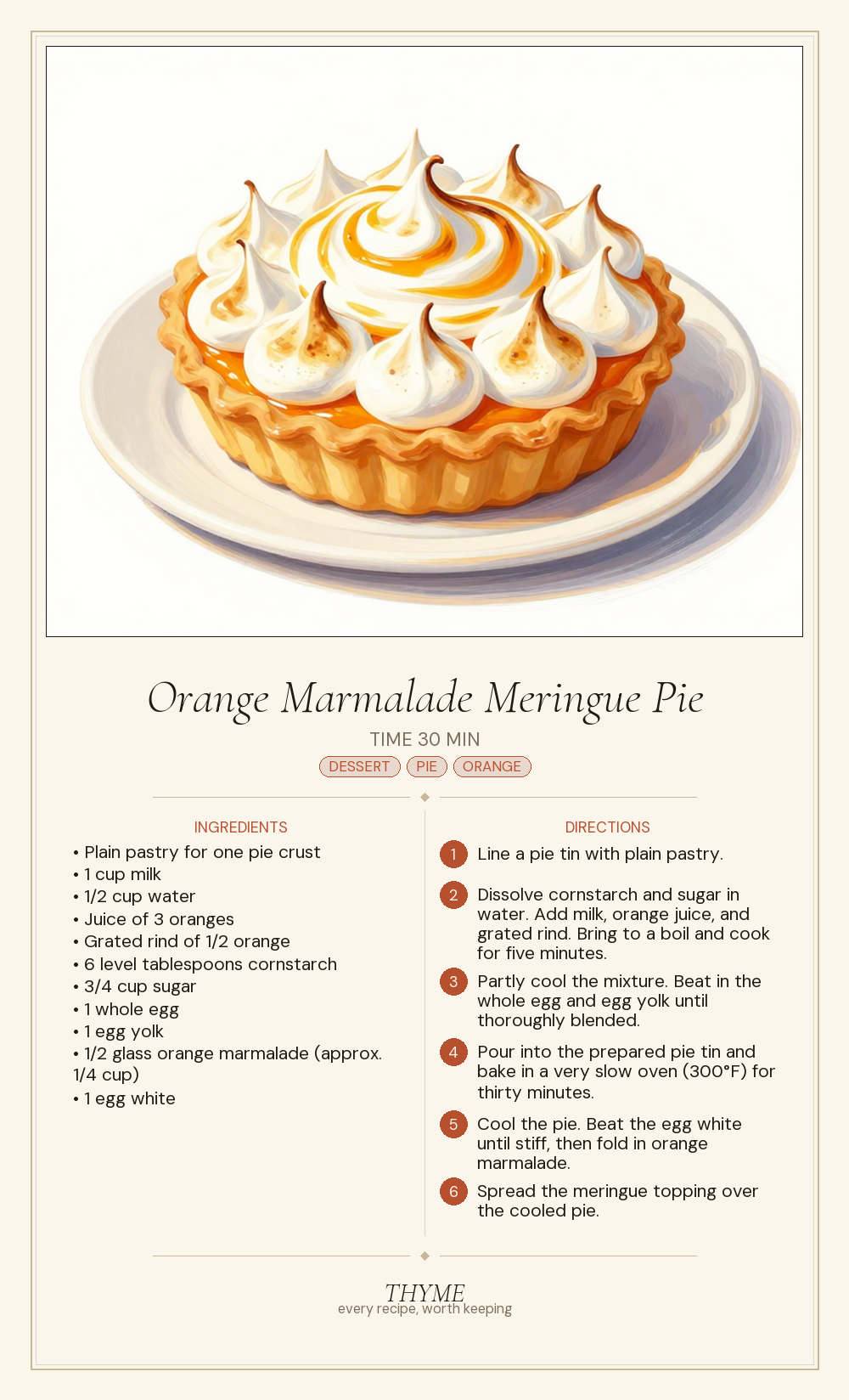 Orange Marmalade Meringue Pie