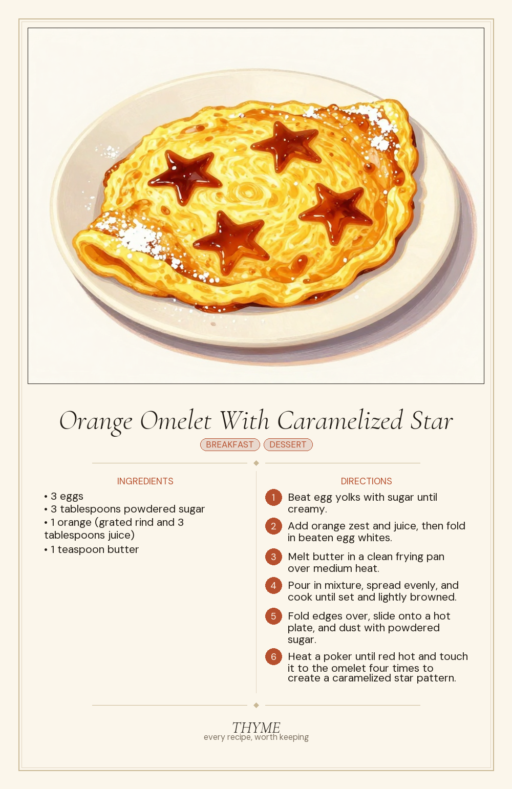 Orange Omelet With Caramelized Star