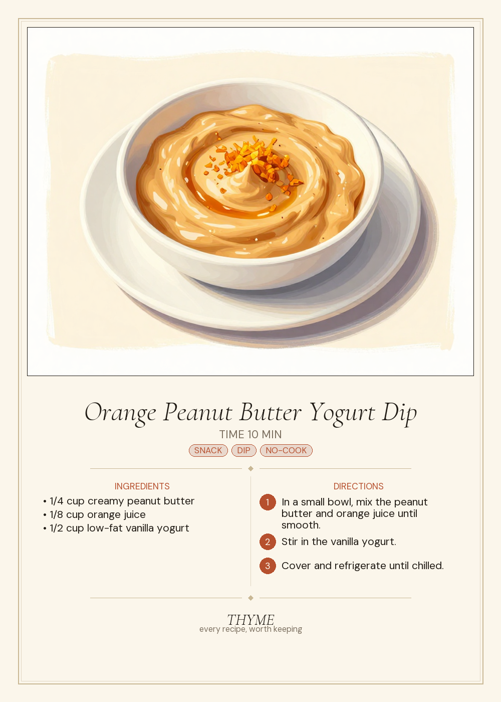 Orange Peanut Butter Yogurt Dip