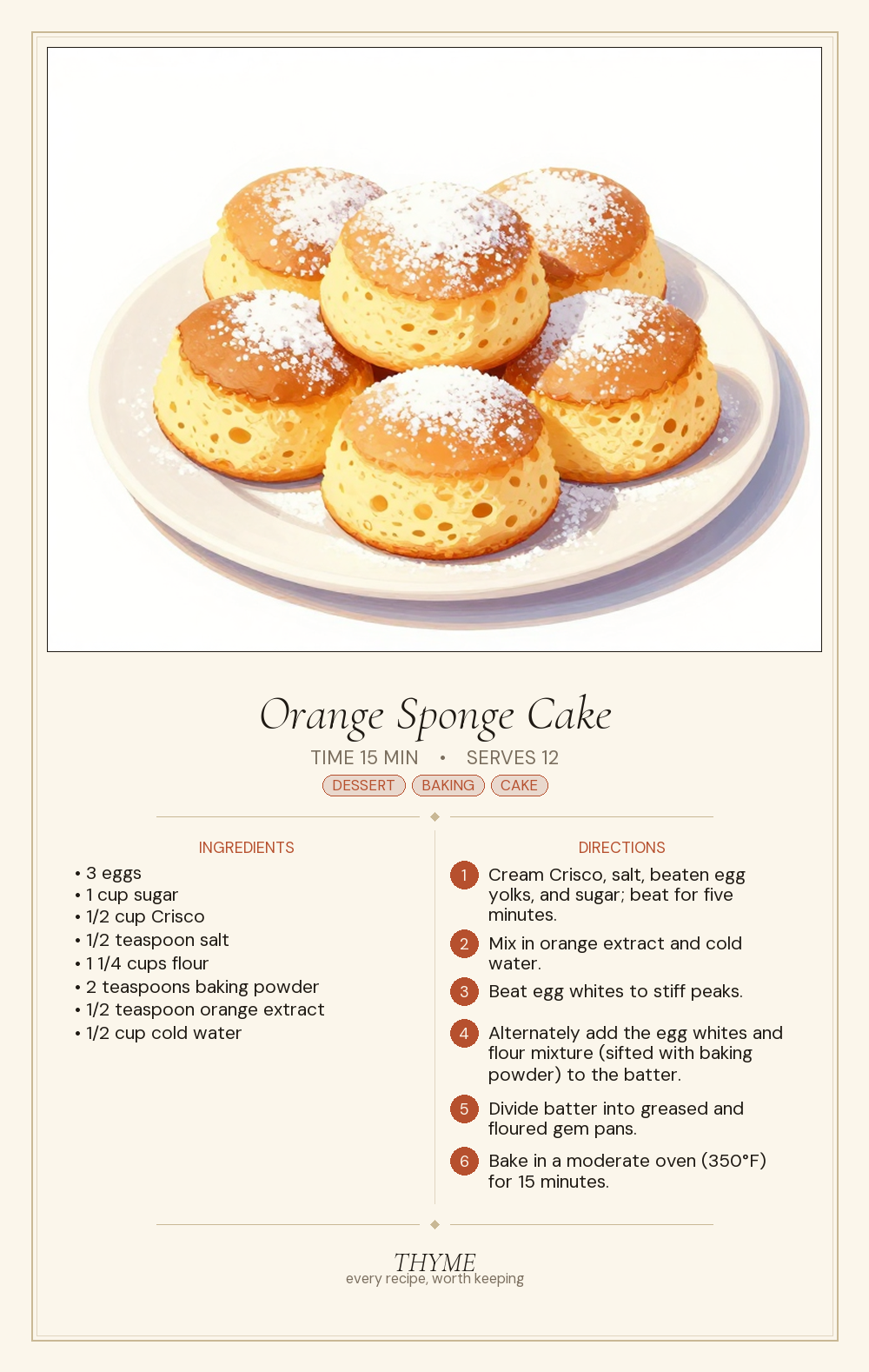 Orange Sponge Cake