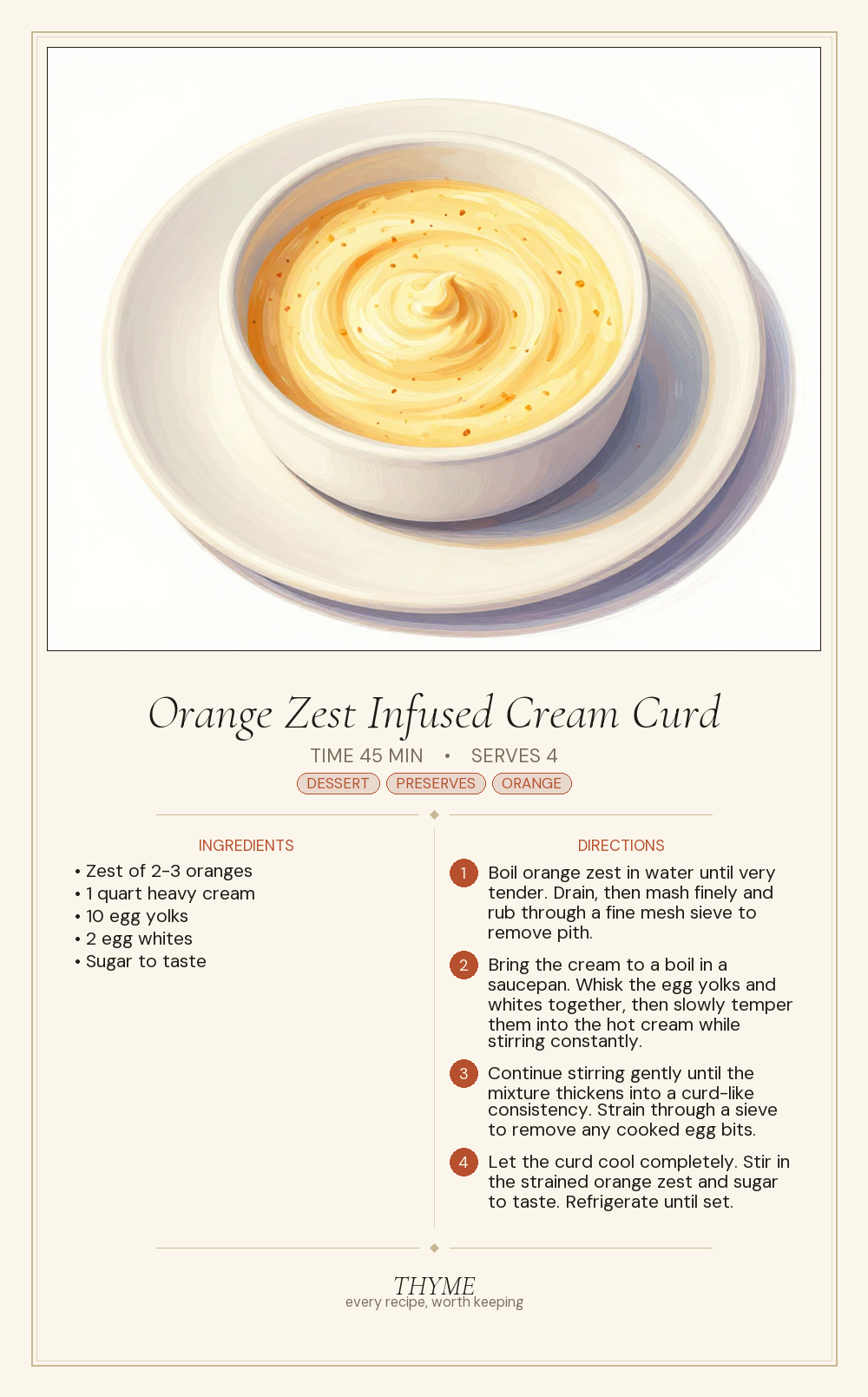 Orange Zest Infused Cream Curd