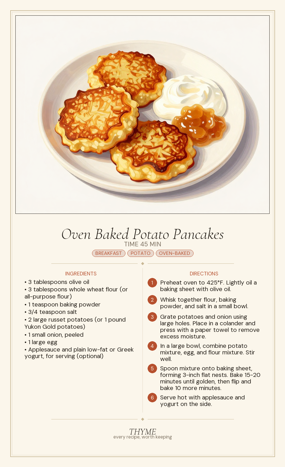 Oven Baked Potato Pancakes