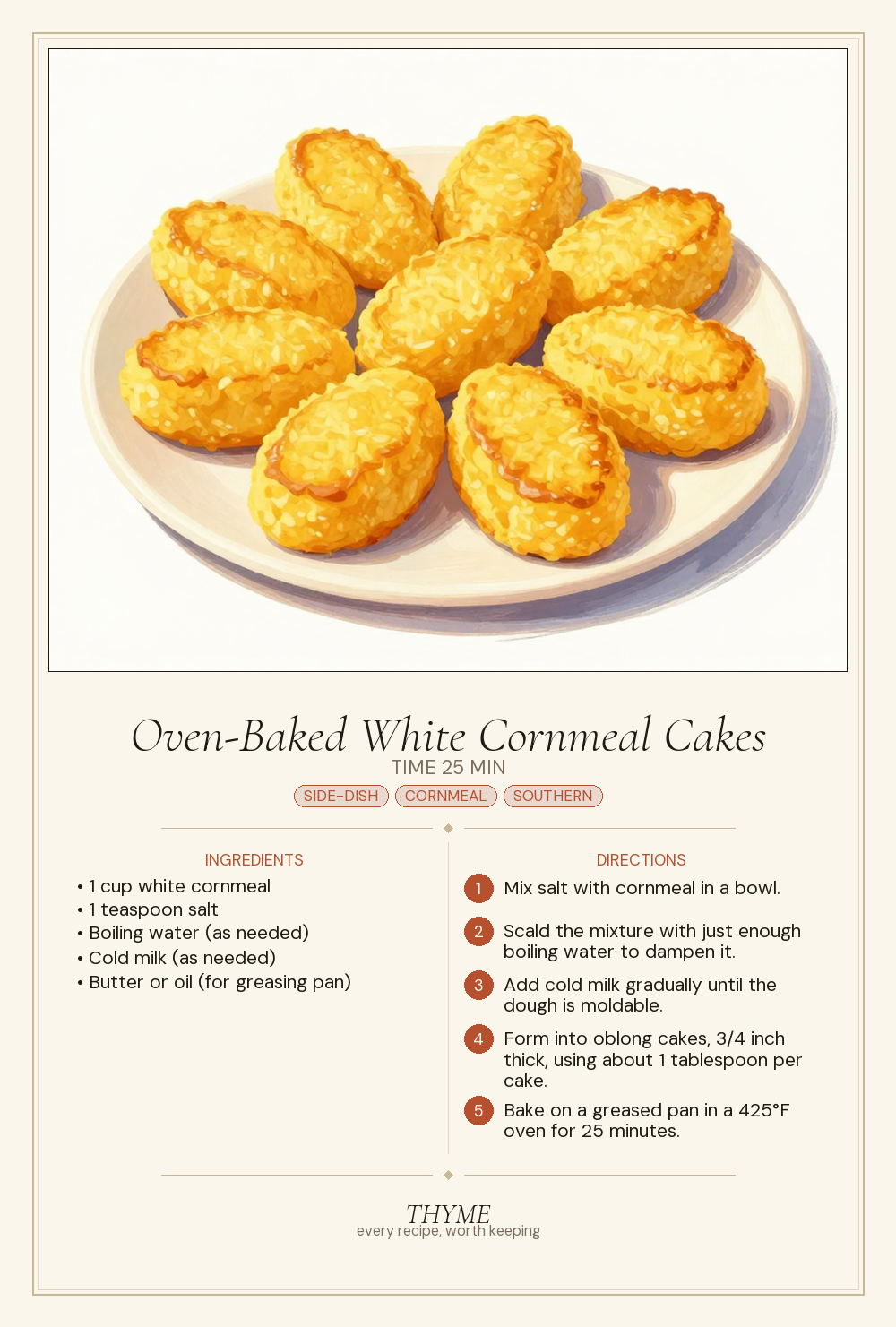 Oven-Baked White Cornmeal Cakes