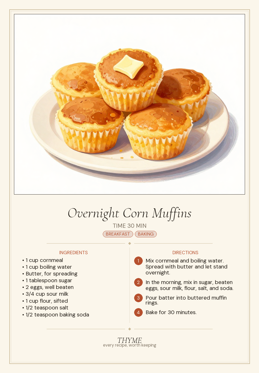Overnight Corn Muffins