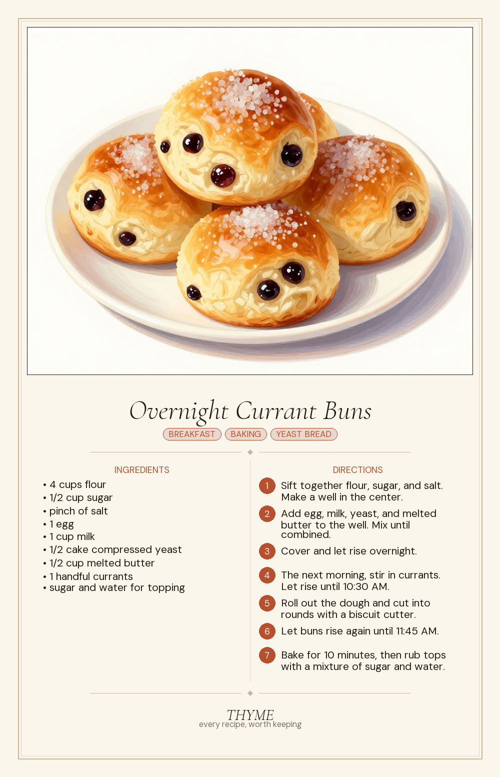 Overnight Currant Buns