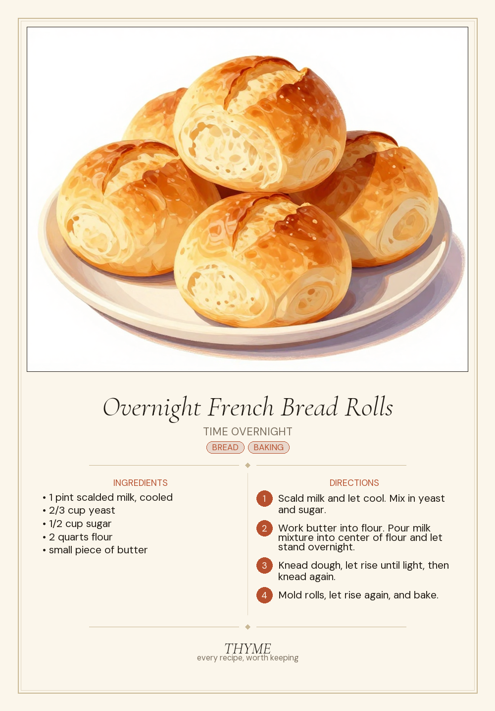 Overnight French Bread Rolls