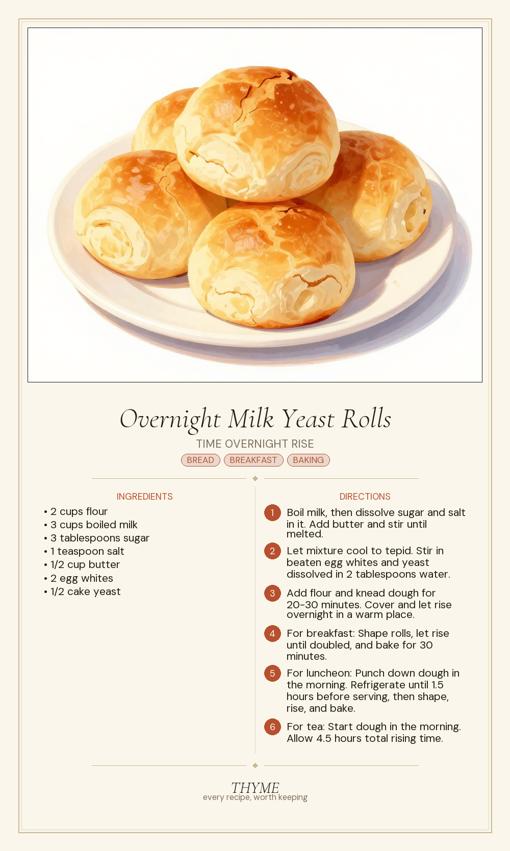 Overnight Milk Yeast Rolls