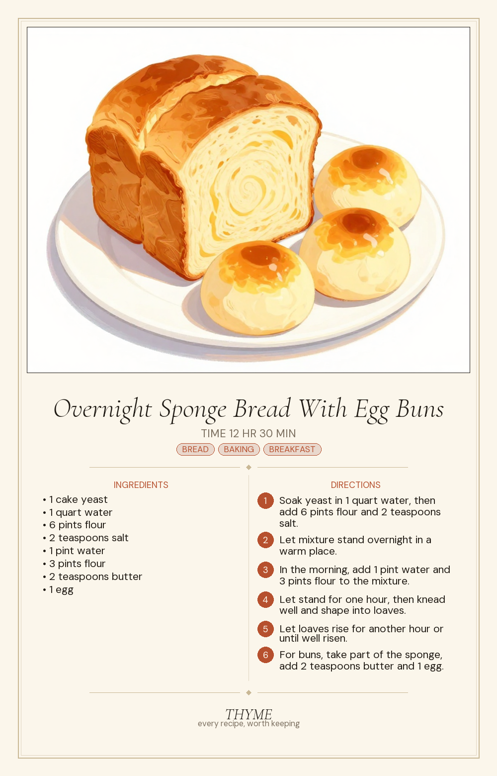 Overnight Sponge Bread With Egg Buns