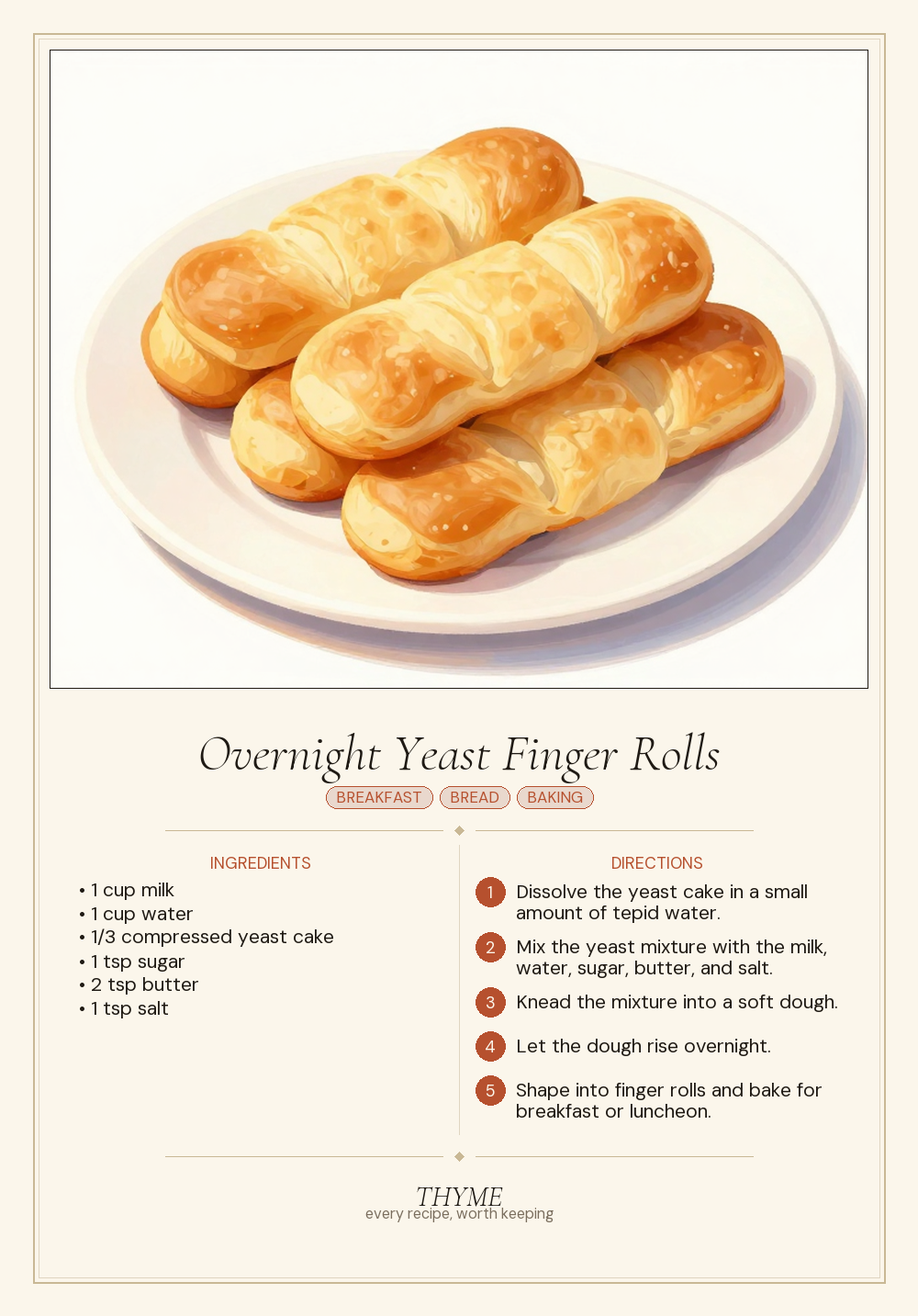 Overnight Yeast Finger Rolls