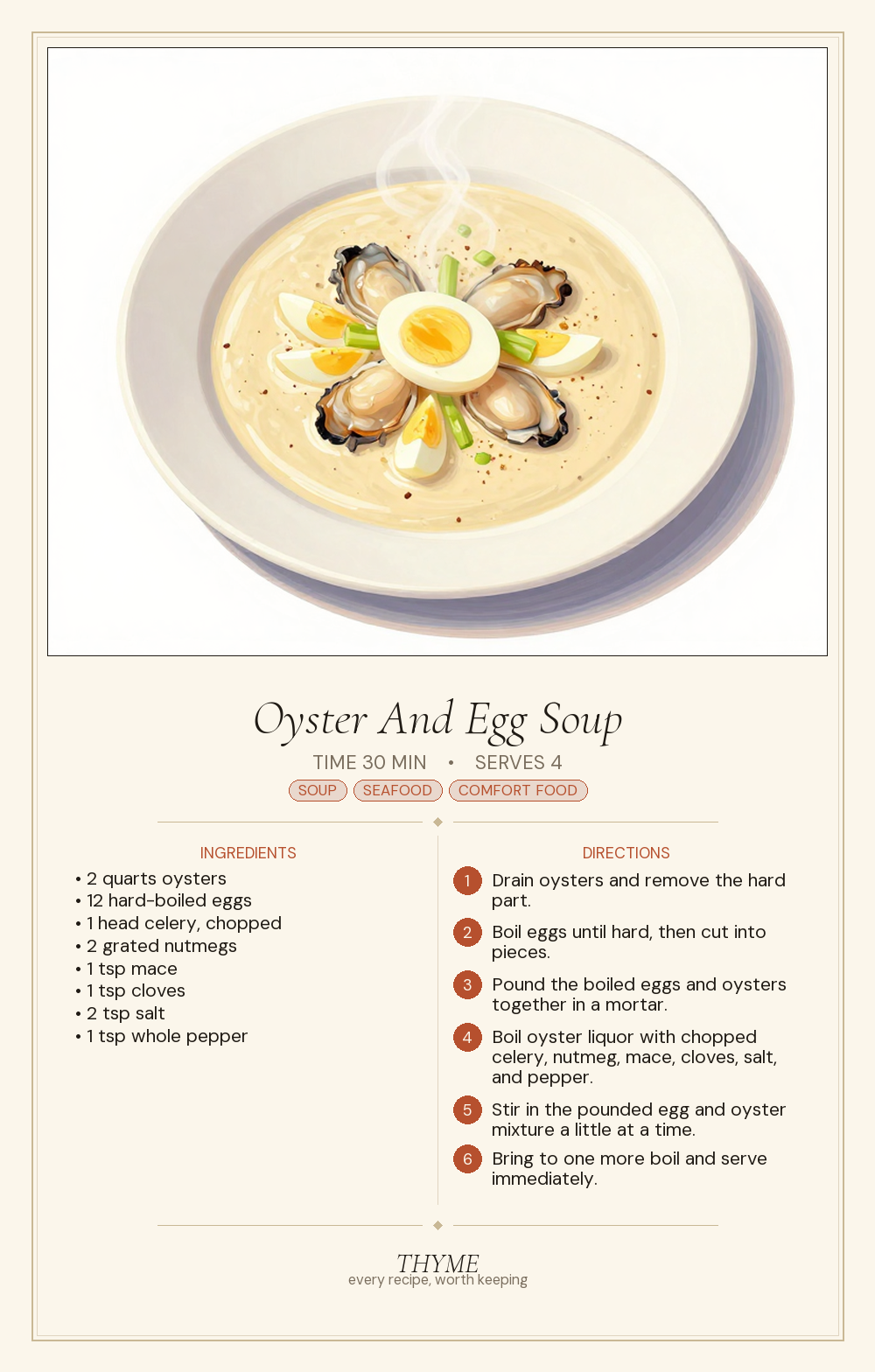 Oyster And Egg Soup