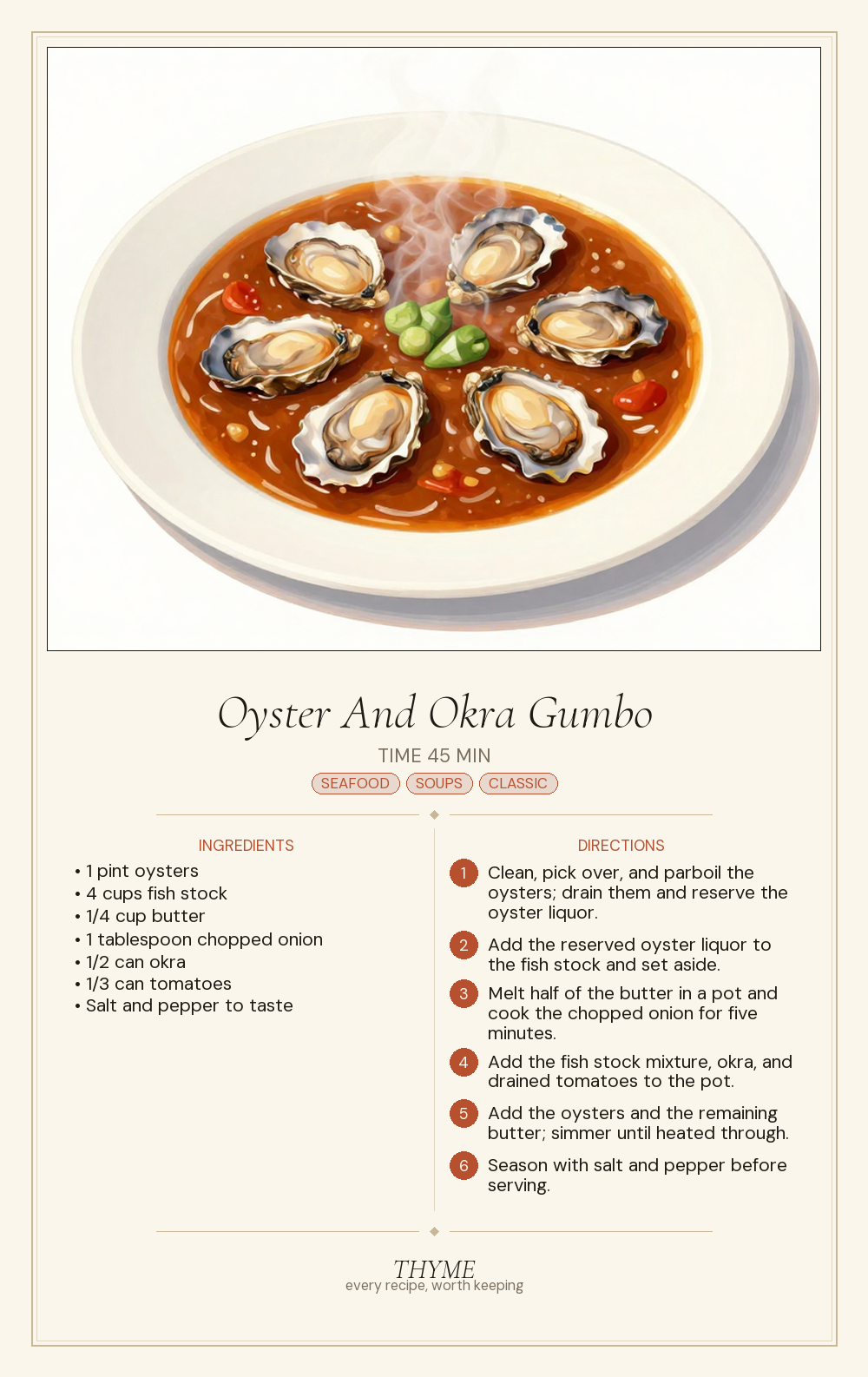Oyster And Okra Gumbo