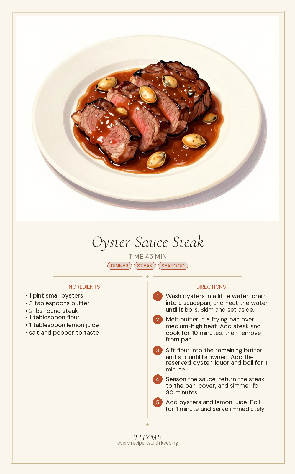 Oyster Sauce Steak