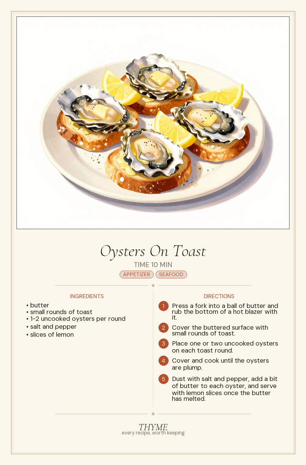 Oysters On Toast