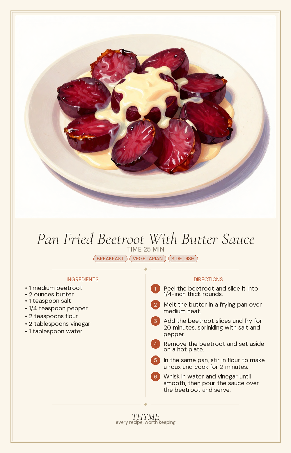 Pan Fried Beetroot With Butter Sauce
