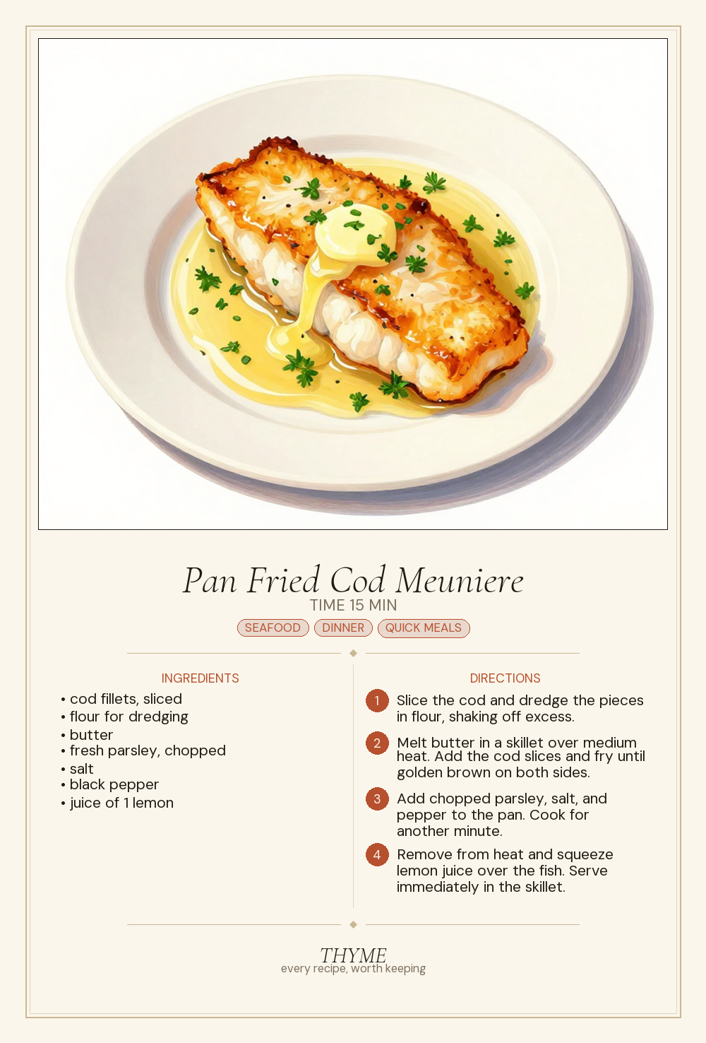 Pan Fried Cod Meuniere