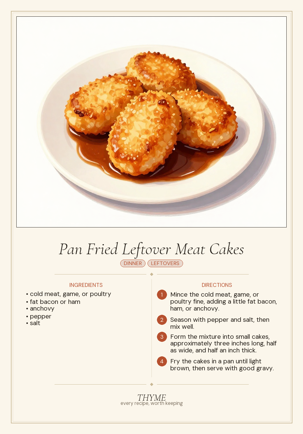 Pan Fried Leftover Meat Cakes