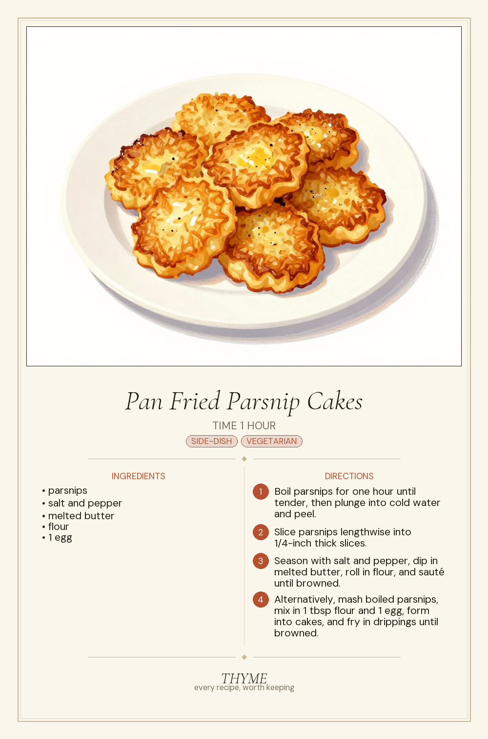 Pan Fried Parsnip Cakes
