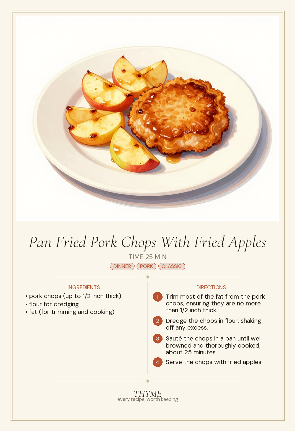Pan Fried Pork Chops With Fried Apples